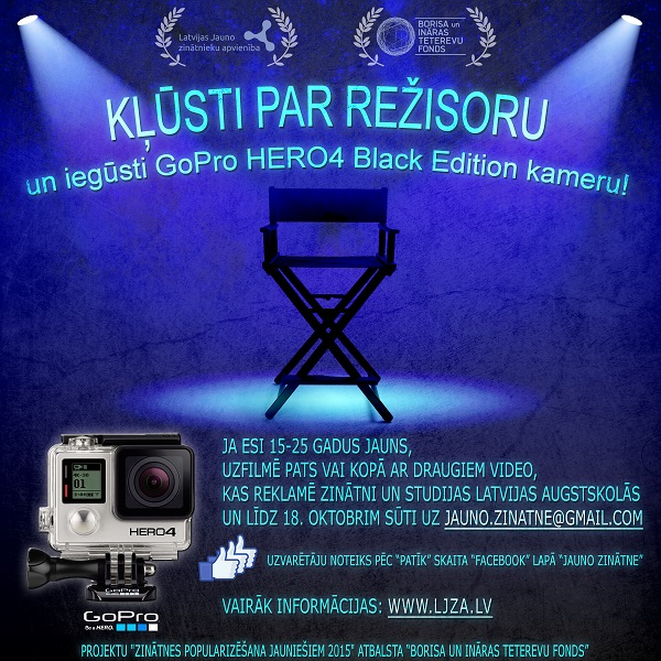Filmē un laimē GoPro Hero4 Black Edition kameru!