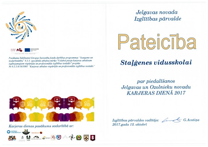 Karjeras diena Zaļeniekos